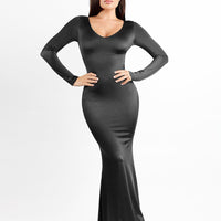 Shapewear Solid Shine Slimming Maxi Dresses or Bodysuit