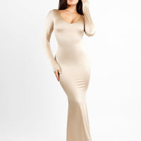 Shapewear Solid Shine Slimming Maxi Dresses or Bodysuit