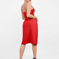 Shapewear Sculpting Wrap Midi Slip Dress