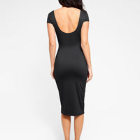Shapewear Short Sleeve Low-Back Bodycon Midi Dress