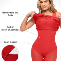 Shapewear Square Neck Sleeveless Ruched Bodycon Mini Dress