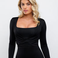 Shapewear Sleeveless Square Neck Houglass A-Line Maxi Dress