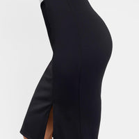Shapewear Built-In Sculpting Front Slit Midi Work Skirt