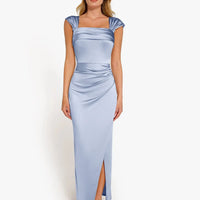 Shapewear Off Shoulder Shine Ruched Sculpting Maxi Dress