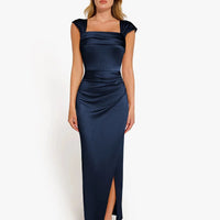 Shapewear Off Shoulder Shine Ruched Sculpting Maxi Dress