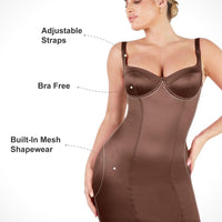Shapewear Scuplting Satin Bustier Mini Dress