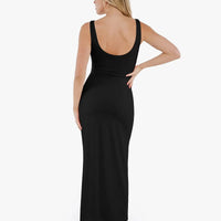 Shapewear Boatneck Draped Sculpting Maxi Dress