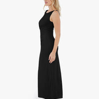 Shapewear Boatneck Draped Sculpting Maxi Dress