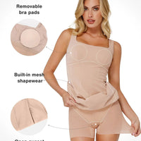 Shapewear Faux Nubuck Bodycon Sculpting Slit Midi Dress
