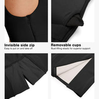 Shapewear Faux Nubuck Bodycon Sculpting Slit Midi Dress