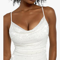 Shapewear Heat-Set Crystal Mesh Slimming Maxi Slip Dress