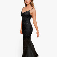 Shapewear Heat-Set Crystal Mesh Slimming Maxi Slip Dress