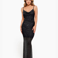 Shapewear Heat-Set Crystal Mesh Slimming Maxi Slip Dress