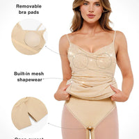 Shapewear Heat-Set Crystal Mesh Slimming Maxi Slip Dress