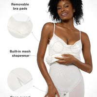 Shapewear Heat-Set Crystal Mesh Slimming Maxi Slip Dress