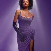 Shapewear Metallic Knit Bodycon Sculpting Midi Slip Dress