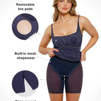 Shapewear Metallic Knit Bodycon Sculpting Midi Slip Dress