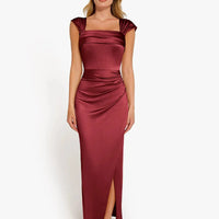 Shapewear Off Shoulder Shine Ruched Sculpting Maxi Dress