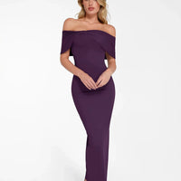 Shapewear Off-the-Shoulder Slim Column Maxi Dress
