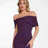 Shapewear Off-the-Shoulder Slim Column Maxi Dress