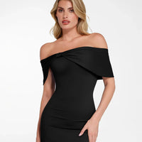 Shapewear Off-the-Shoulder Slim Column Maxi Dress