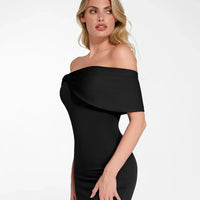 Shapewear Off-the-Shoulder Slim Column Maxi Dress