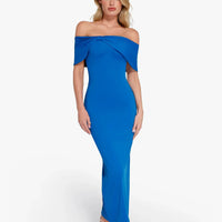 Shapewear Off-the-Shoulder Slim Column Maxi Dress