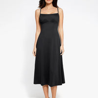 Shapewear Built-In Sculpting A-Line Midi Slip Dress