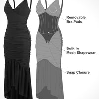 Shapewear Bluetag Cooling Ruched Mesh Bodycon Maxi Dress