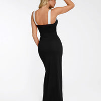 Shapewear Contrast Trim Built-In Sculpting Maxi Dress