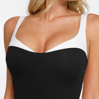 Shapewear Contrast Trim Built-In Sculpting Maxi Dress