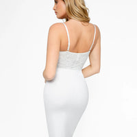 Shapewear Sculpting Lace Corset Midi Slip Dress
