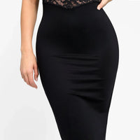 Shapewear Sculpting Lace Corset Midi Slip Dress