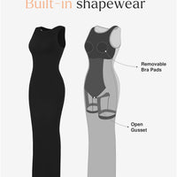 Shapewear Modal Sleeveless Crew Neck Slimming Maxi Dress