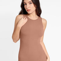 Shapewear Modal Sleeveless Crew Neck Slimming Maxi Dress