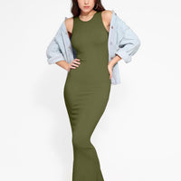 Shapewear Modal Sleeveless Crew Neck Slimming Maxi Dress