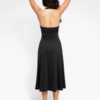 Shapewear Sculpting Backless Halter A-Line Midi Dress