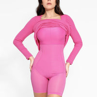 Shapewear Square Neck Long Sleeve Slimming Modal Maxi Dress