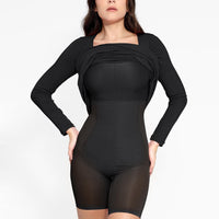 Shapewear Square Neck Long Sleeve Slimming Modal Maxi Dress