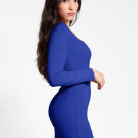 Shapewear Square Neck Long Sleeve Slimming Modal Maxi Dress