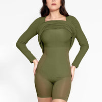 Shapewear Square Neck Long Sleeve Slimming Modal Maxi Dress