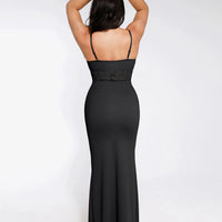 Shapewear Lace Inset Sculpting Mermaid Maxi Slip Dress