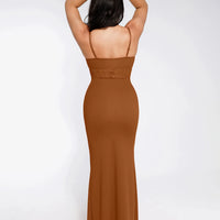 Shapewear Lace Inset Sculpting Mermaid Maxi Slip Dress