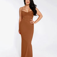 Shapewear Lace Inset Sculpting Mermaid Maxi Slip Dress