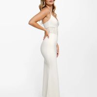 Shapewear Lace Inset Sculpting Mermaid Maxi Slip Dress