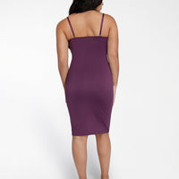 Shapewear Mesh Corset Panel Built-In Sculpting Midi Dress