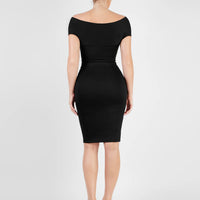 Shapewear Ruched Off-Shoulder Sculpting Midi Dress