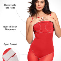 Shapewear Slimming Midi Dress and Sheer Mesh Overlay Set