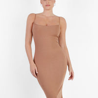 Shapewear Solid Modal Slimming Midi Slip Dress