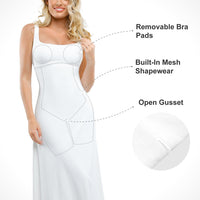 Shapewear Sleeveless Square Neck Houglass A-Line Maxi Dress